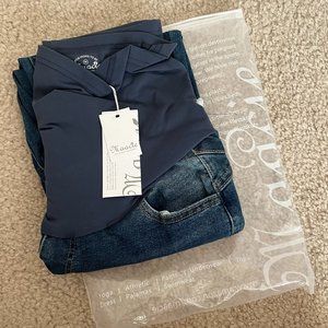 NEW Maternity Jeans Slim High Waist Stretch Denim Skinny Jeans DARK Blue MEDIUM